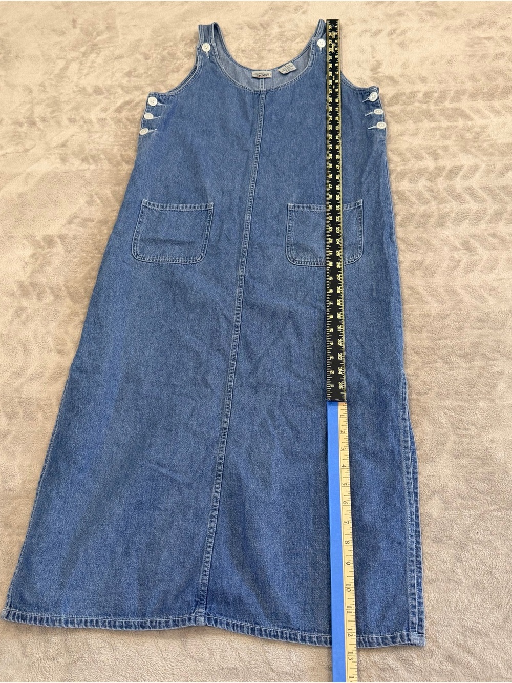 Carriage Court Sport Vintage Denim Jumper MIDI Dress 90s Grunge Indie Size S - Picture 3 of 6